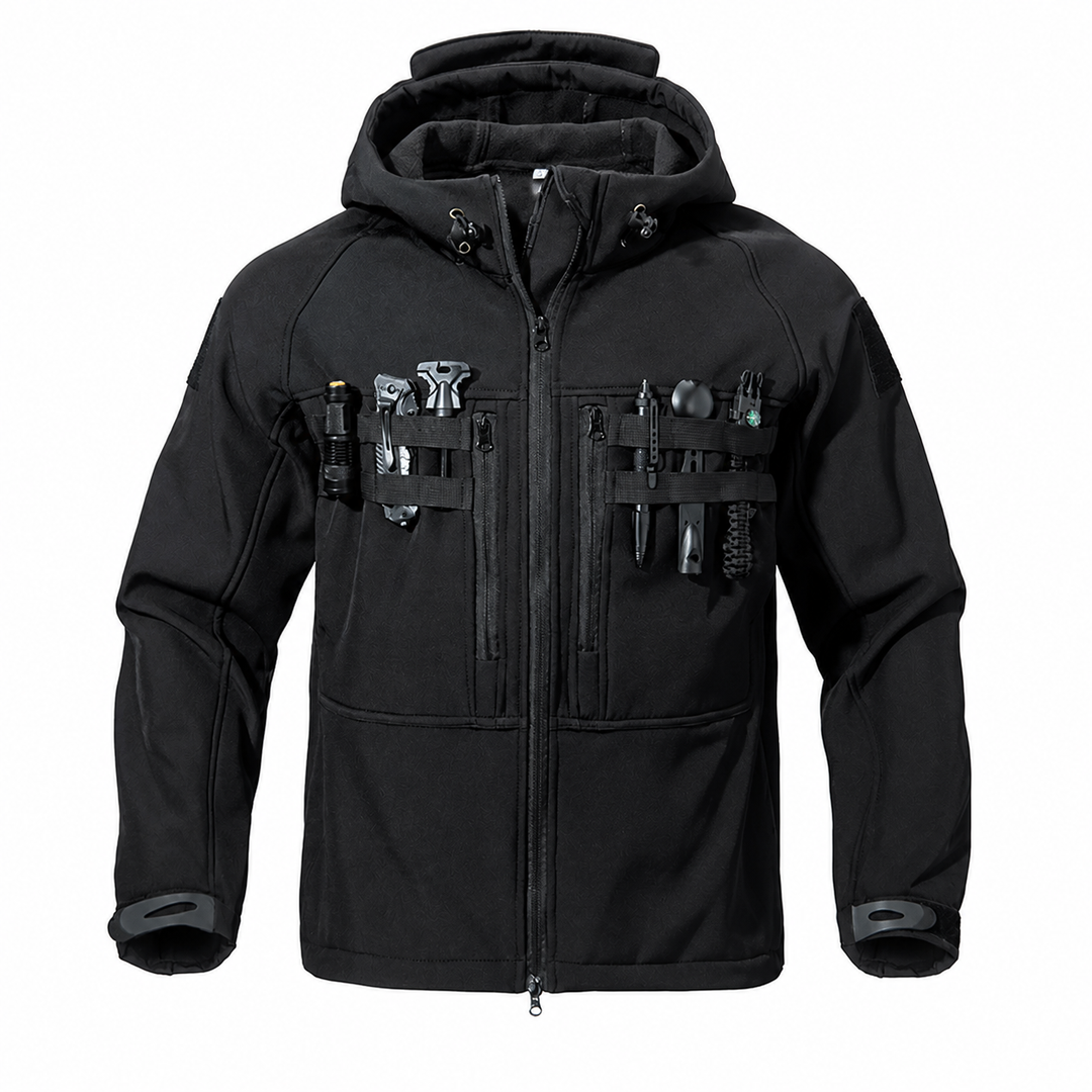 TWS Men’s Fleece-Lined Softshell Jacket – Windproof Hooded Outdoor Tactical Coat