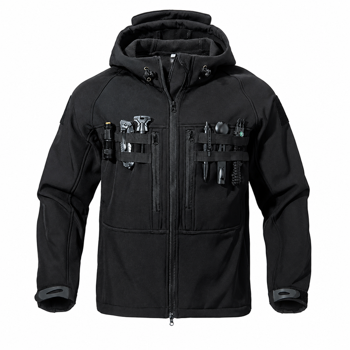 TWS Men’s Fleece-Lined Softshell Jacket – Windproof Hooded Outdoor Tactical Coat