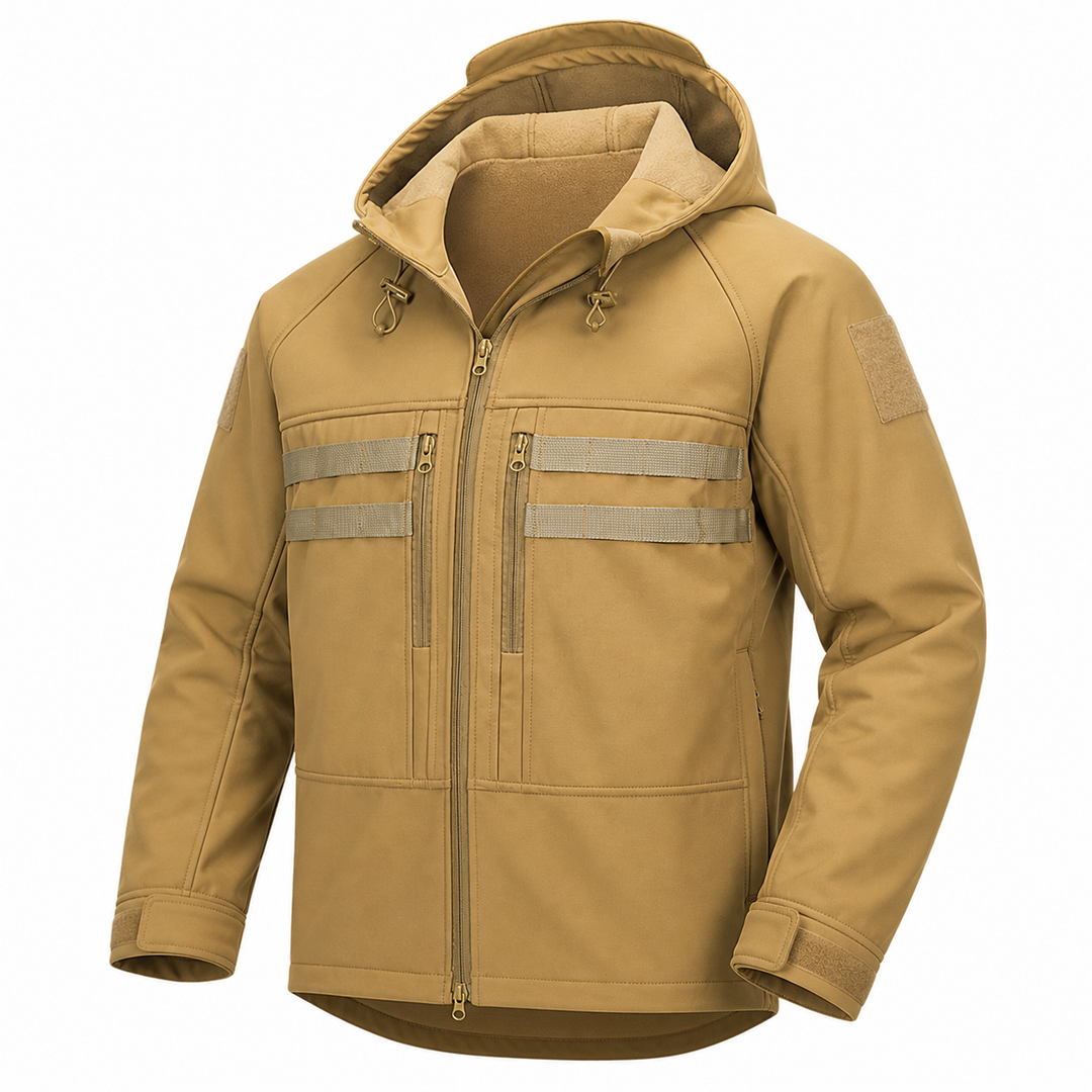 TWS Men’s Fleece-Lined Softshell Jacket – Windproof Hooded Outdoor Tactical Coat
