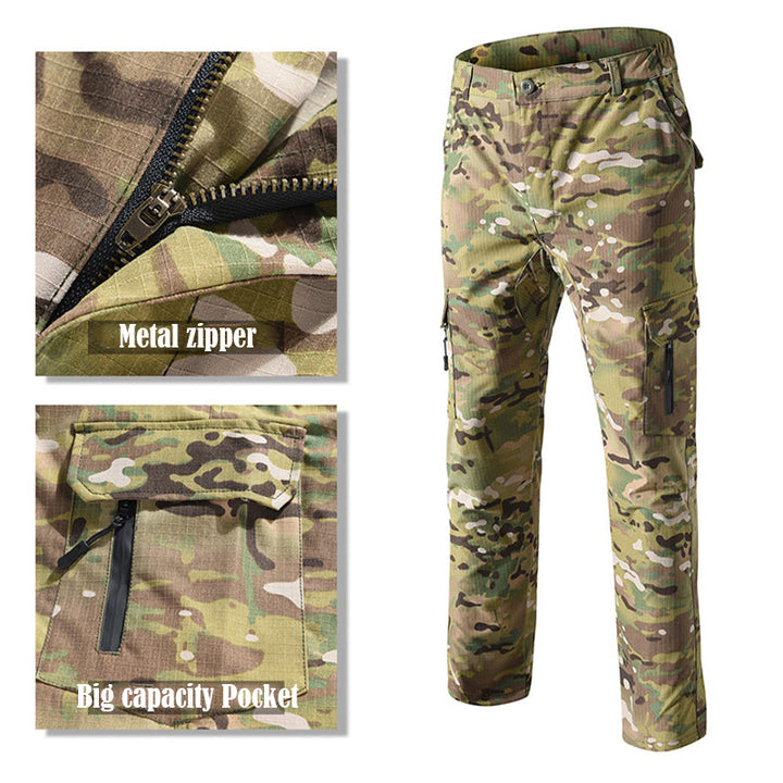 Men’s Military-Style Waterproof Ripstop Tactical Suit Outdoor Combat Uniform Set