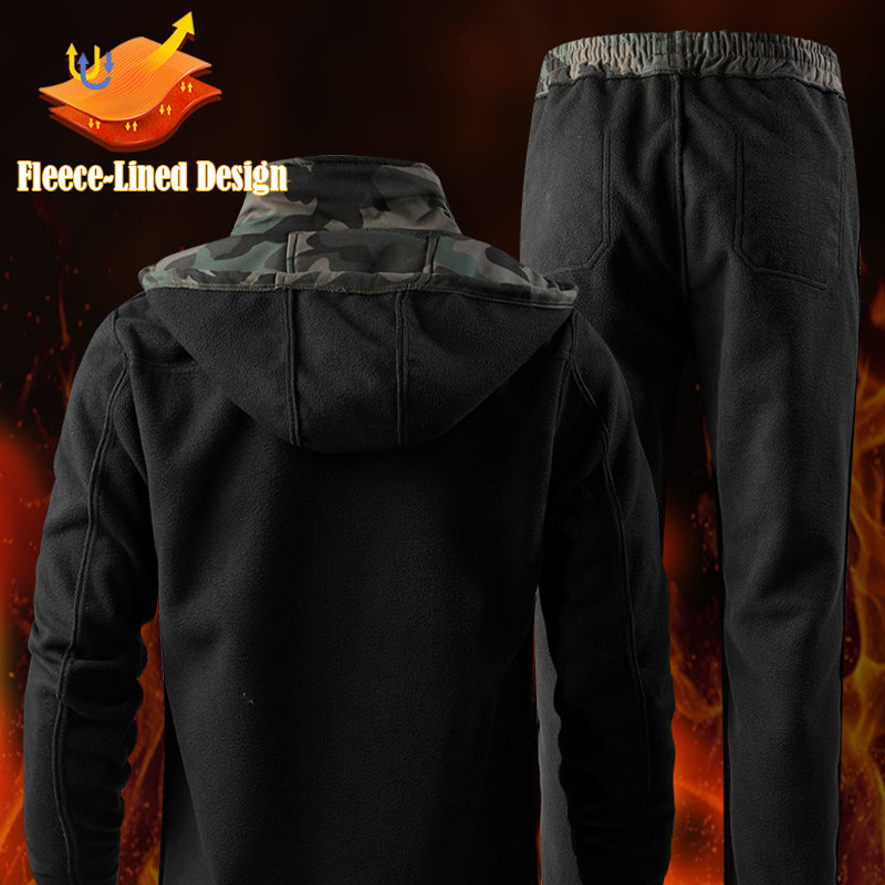Men’s Softshell Fleece-Lined Waterproof Outdoor Jacket & Trousers Set