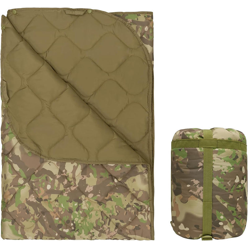 TWS Camo Waterproof Insulated Poncho Liner Blanket for Camping, Hiking & Hunting Outdoors