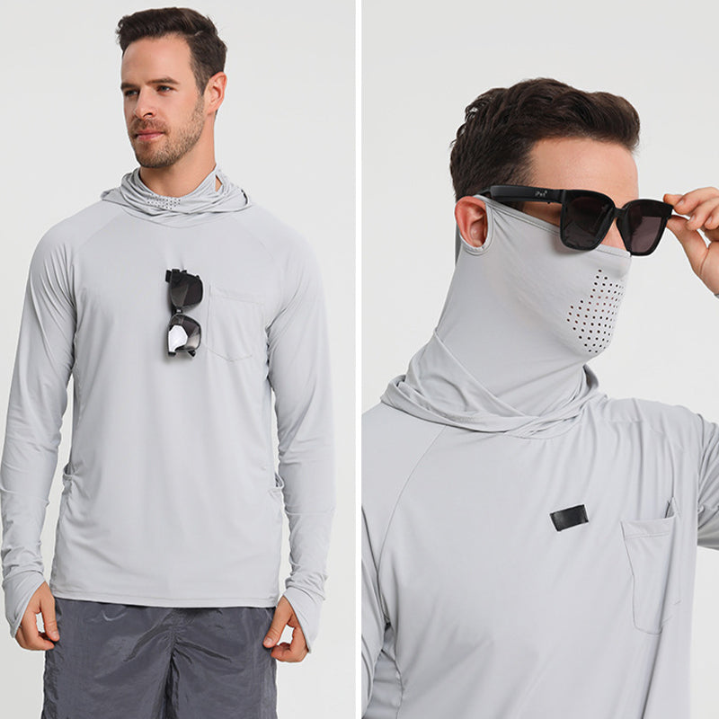 Men's Sun Protective Tactical Hoodie Quick Dry Fishing Shirt