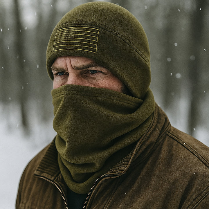 TWS Warm Fleece Beanie Hat & Neck Scarf Set for Winter Outdoor Wear