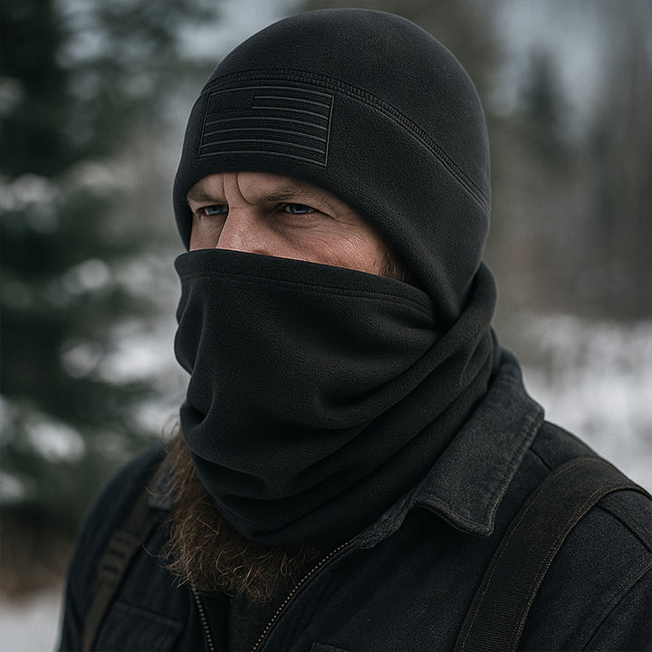 TWS Warm Fleece Beanie Hat & Neck Scarf Set for Winter Outdoor Wear