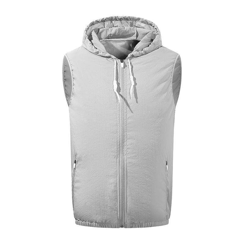 Summer Hooded Air Cooling Vest with 2 Fans – Men & Women Outdoor Heat Relief