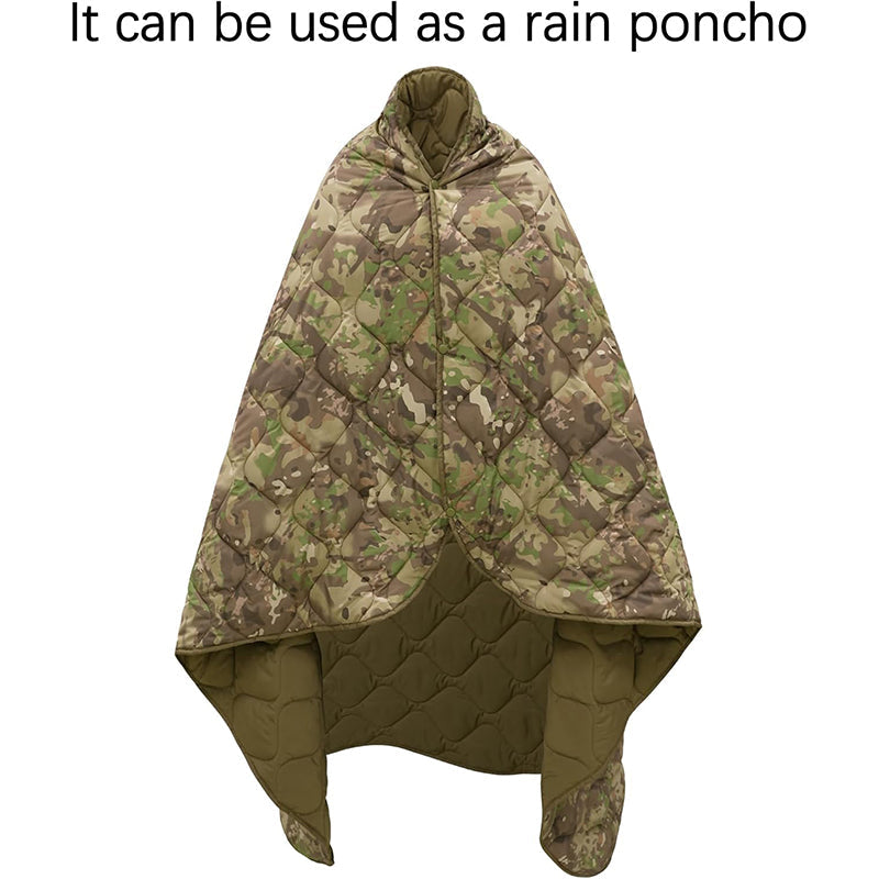 TWS Camo Waterproof Insulated Poncho Liner Blanket for Camping, Hiking & Hunting Outdoors