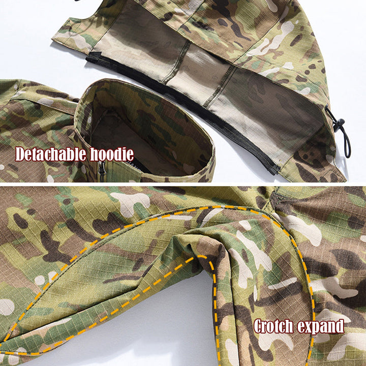 Men’s Military-Style Waterproof Ripstop Tactical Suit Outdoor Combat Uniform Set