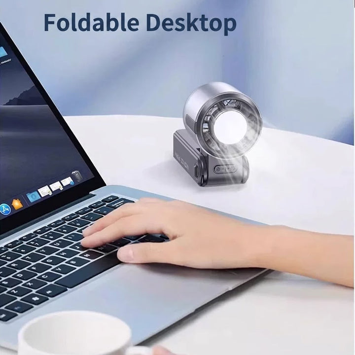Portable Handheld Fan Rechargeable USB Desk Fan 5-Speed Adjustable Personal Cooling Fan with 6000mAh Battery
