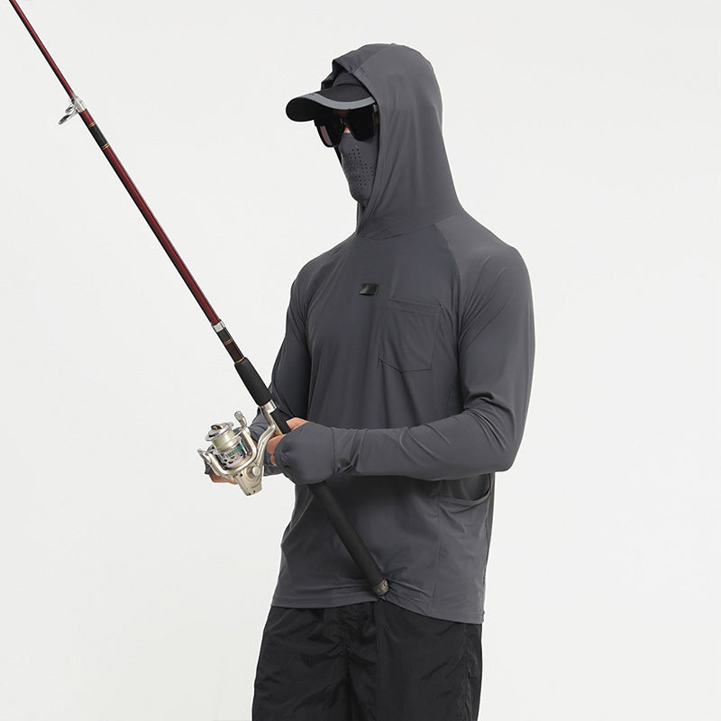 Men's Sun Protective Tactical Hoodie Quick Dry Fishing Shirt