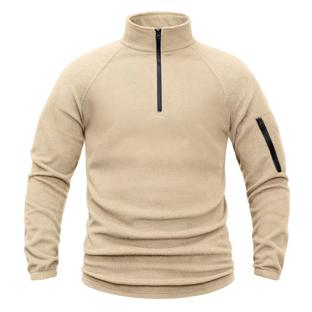 TWS Men’s Half-Zip Fleece Pullover with Sleeve Pocket