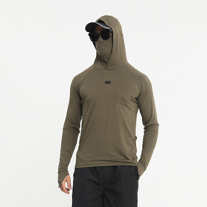 Men's Sun Protective Tactical Hoodie Quick Dry Fishing Shirt