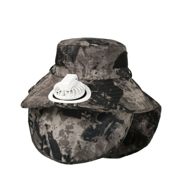 USB Charging Powered Fan Hat UPF 50+ Protection Fishing Cap with Sun Protection Face Mask