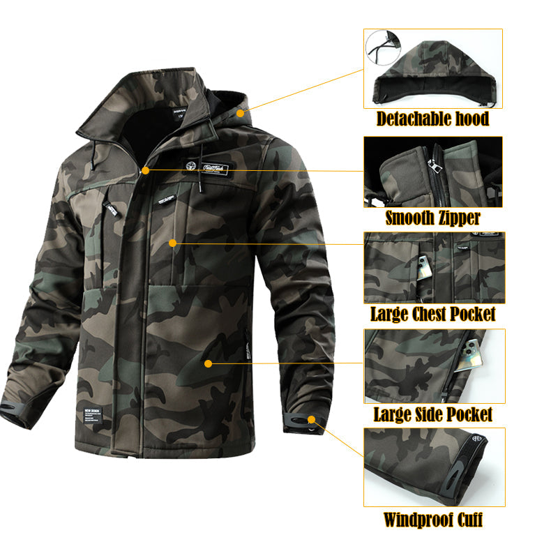 Men’s Softshell Fleece-Lined Waterproof Outdoor Jacket & Trousers Set