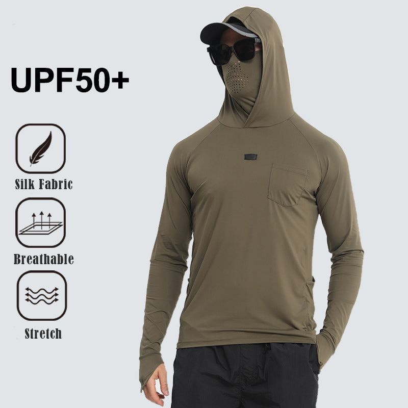 Men's Sun Protective Tactical Hoodie Quick Dry Fishing Shirt
