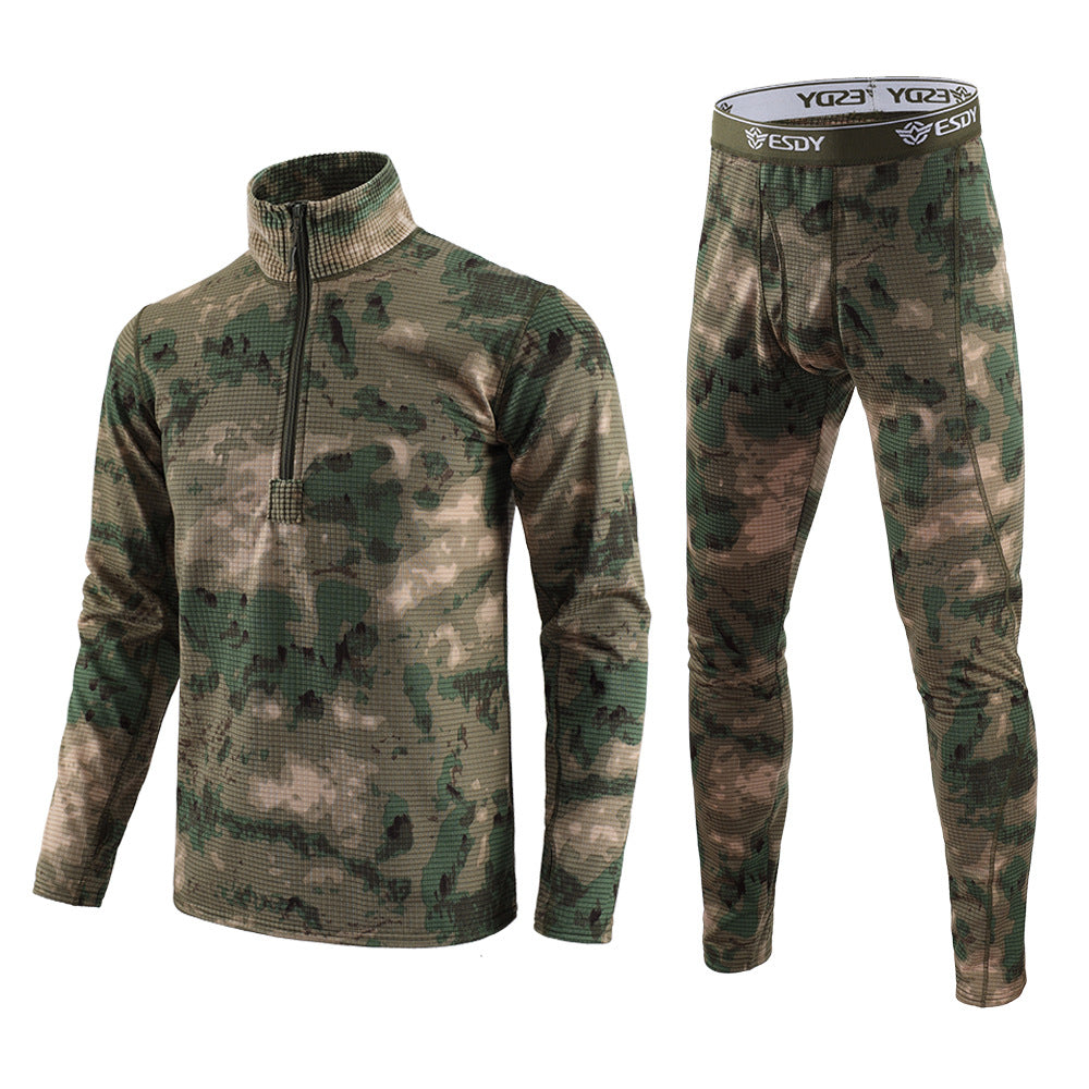 Men's Camouflage Thermal Coat Tactical Sports Underwear Set