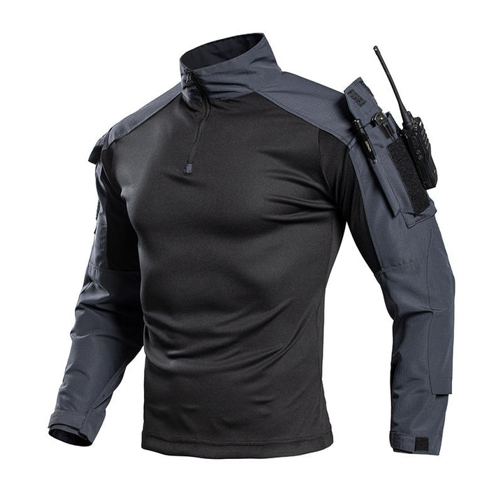 Men's Tactical Combat Shirt – Quarter Zip Training Shirt with Sleeve Pocket