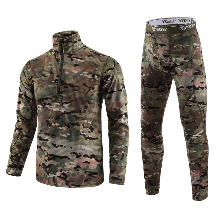 Men's Camouflage Thermal Coat Tactical Sports Underwear Set