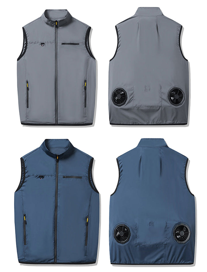 Summer Outdoor Air Cooling Vest with 2 Fans – Electric Work Vest for Fishing & Work