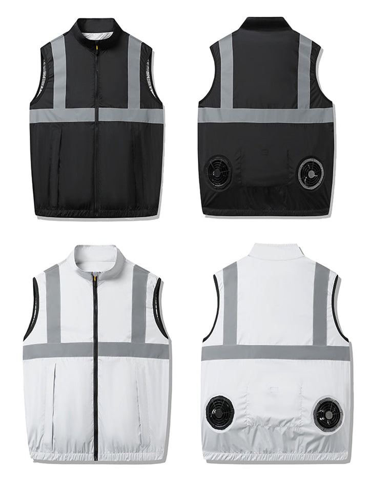 Summer Outdoor Air Cooling Vest with 2 Fans – Electric Work Vest for Fishing & Work