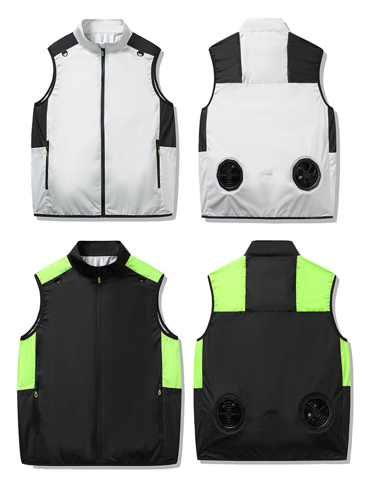 Summer Outdoor Air Cooling Vest with 2 Fans – Electric Work Vest for Fishing & Work