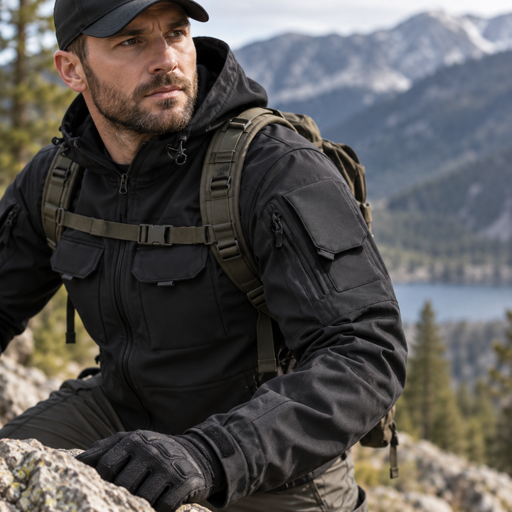 TWS StormGuard Men’s Tactical Softshell Fleece-lined Jacket & Pants Set for Winter