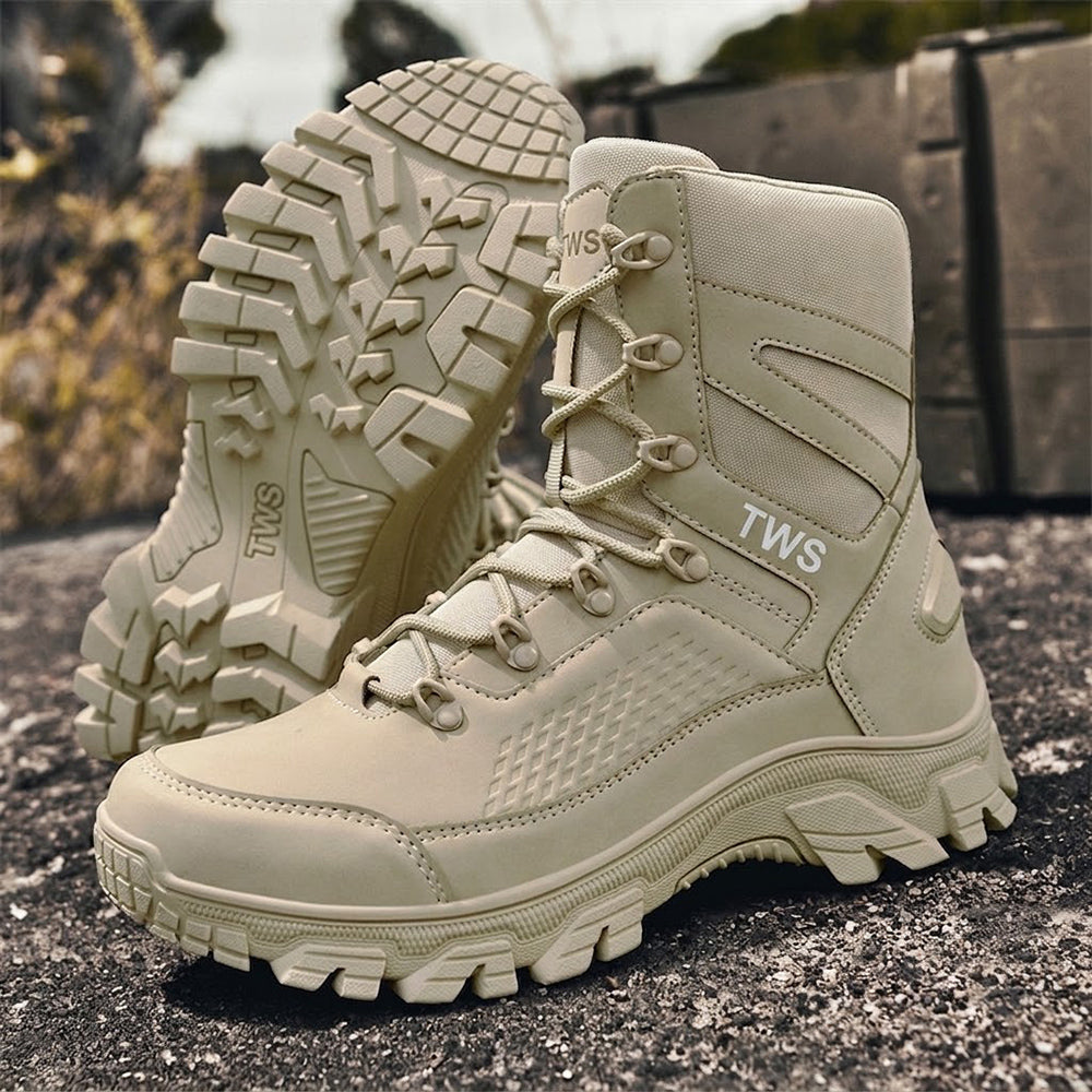 Men’s High-Top Tactical Hiking Boots – Rugged Outdoor Combat Boots with Traction Sole
